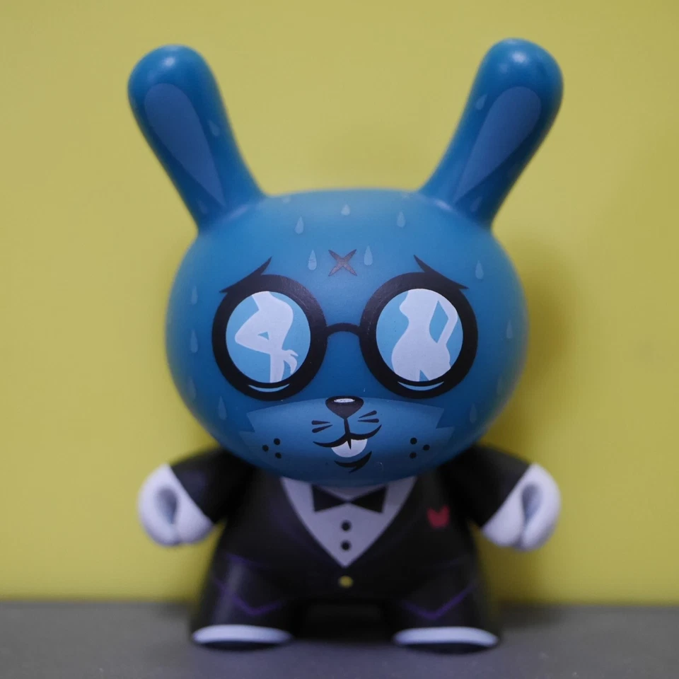 Kidrobot 3"Dunny 2013 Evolved Series Kronk Starry Eyed Shy Blue Wolf Vinyl - Image 1 of 3