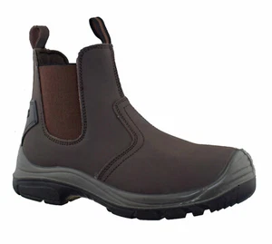 Hombre Grafters Botas Seguridad M371 S1 Distribuidor Chelsea Cuero Tire En Scuff - Imagen 1 de 13
