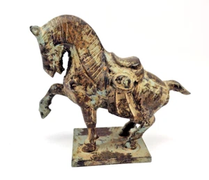 Antique Cast Iron Chinese Tang Dynasty Style War Horse Statue Collectable Heavy - Picture 1 of 7