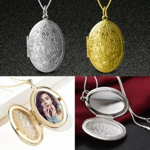 925 Hallmarked Sterling Silver Plated Large Oval Carved Open Locket With Chain - Picture 1 of 23