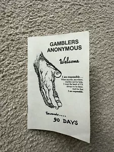 Gamblers Anonymous Welcome Pamphlet Beyond 90 Days Booklet Mini Booklet Grey - Foto 1 di 3