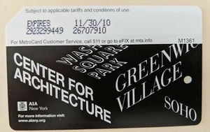 Center for Architecture Rare Metrocard-Expired, Mint condition - Picture 1 of 2