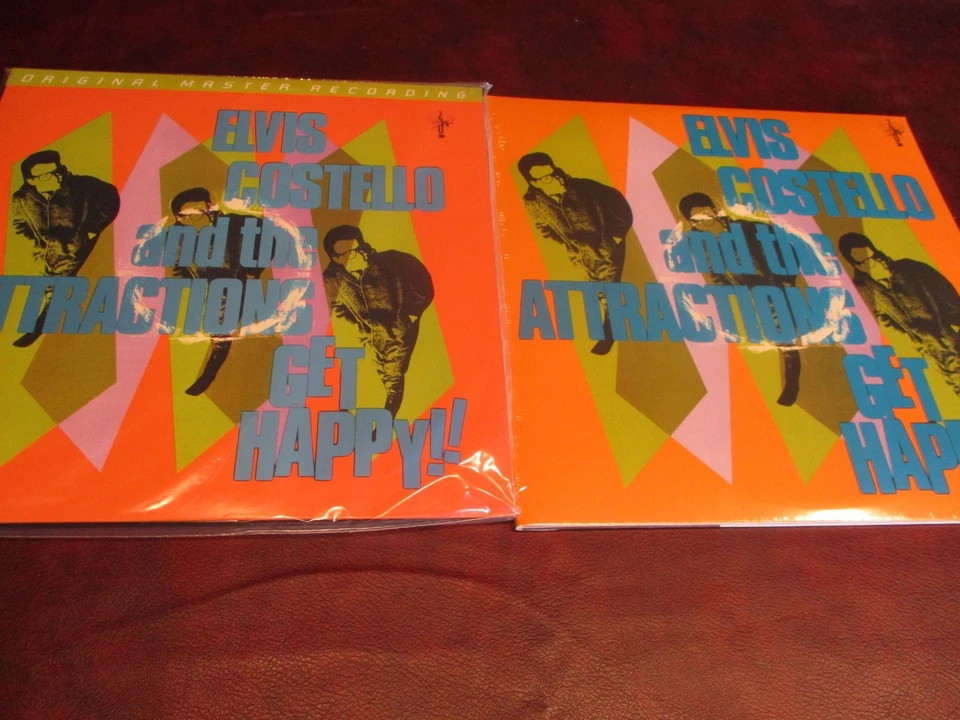  ELVIS COSTELLO GET HAPPY MFSL AUDIOPHILE 45 PRM 2 LP SET & 33 & 1/3 COMPARISON - Image 1 of 1