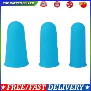 Anti-slip Hot Glue Gun Finger Caps Silicone Finger Cover Sleeve (Blue 3pcs) - Photo 1/8