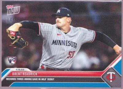 Brent Headrick Twins Rookie Debut v Red Sox 2023 MLB Topps Now 154 BLUE 14/49 RC - Image 1 of 2