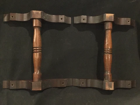 Antique Pair Walnut Organ Handles Lg  h2 Cover
