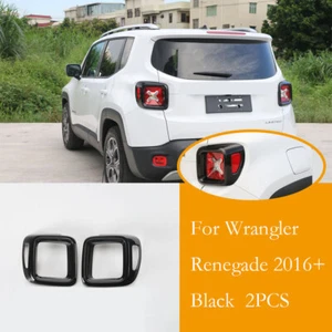 For Jeep Wrangler Renegade Tail Rear Light Guards Cover Protector Black 2016+ - Picture 1 of 8