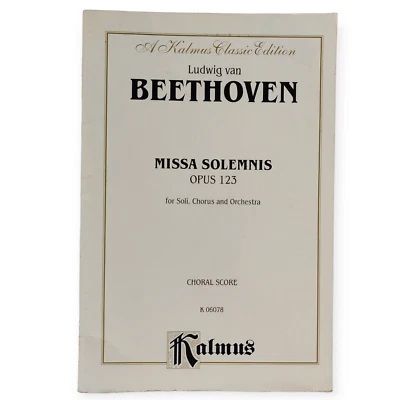 Beethoven Missa Solemnis, Opus 123 SATB para Soli Orchestra partitura coral Kalmus Foto 1 de 4