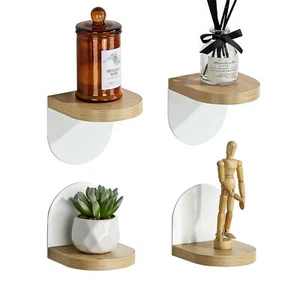 SAYAYO Wandregal Holz Kleine 4er-Set Kleines Regal Wand Weiss Mini Regal - Bild 1 von 6