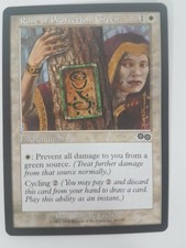 Rune of Protection: Green Magic the Gathering MTG Urza's Saga White Common