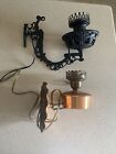 Vtg Cast Iron Light Fixture + Colonial Solid Copper Fixture Electric Wired