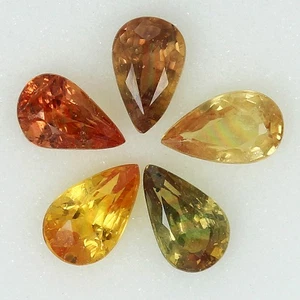 5pcs Lot 1.29ct t.w Mixed Sizes Pear Natural Sapphire Songea, Tanzania - Picture 1 of 4