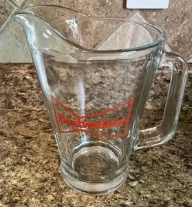 Vintage 80s Budwieser Glass Pitcher w/ bowtie. *Fast Shipping* - Picture 1 of 5