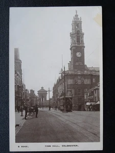 Essex Colchester HIGH STREET / TOWN HALL / WATER TOWER & TRAMS c1910 RP Postcard - Picture 1 of 3
