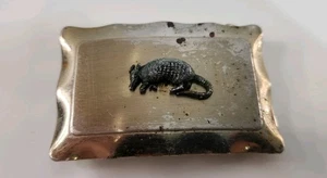 Figura Armadillo Arte Fundido Hebilla Cinturón Acero De Colección - Imagen 1 de 4
