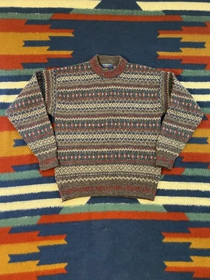 VINTAGE WoodWard Italy Virgin Wool Sweater Size Large Mixed color/print Grandpa - Image 1 of 4