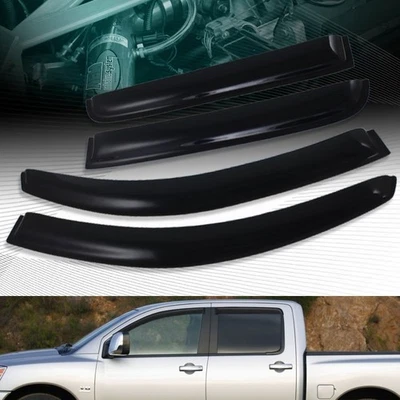PARA NISSAN TITAN 2004-2015 DOBLE CABINA PROTECTOR CONTRA HUMO PARASOL LLUVIA VENTANA VISERA 4 PIEZAS Foto 1 de 3