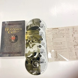 Baldurs Gate Mac CD ROM Game Manual 5 Disc Quick Reference Card Forgotten Realms - Picture 1 of 8