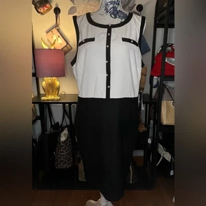 NWT Karl Lagerfeld White and Black Dress - Size 14 - Picture 1 of 12