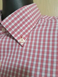 Peter Millar Summer Comfort Men's L Shirt Pink Plaid Check - Picture 1 of 6