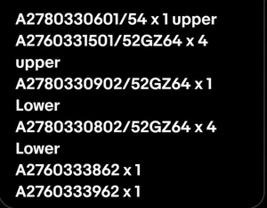 MBENZ M276 LAGERSATZ MOTORINSTANDSETZUNG: A2780330601, 1501, 0902, 0802, 3862, 3962 - Bild 1 von 4