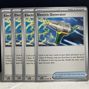 4x Playset Electric Generator 079/091 Paldean Fates NM/M Pokemon - Picture 1 of 2