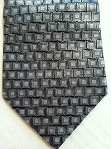 Via Europa 100% Silk Tie~Silver/Metallic Colors in Geometric Design~(#144) - Picture 1 of 4