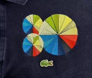 NEW Lacoste Polo Shirt Men 6 Navy Blue 80th Anniversary Embroidered Golf Casual - Picture 1 of 3
