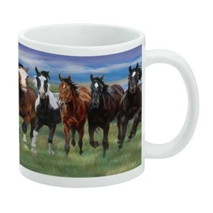 Taza blanca salvaje Horses Running - Imagen 1 de 5
