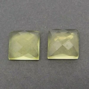 8mm-20mm Zitronenquarz Naturquarz Quadrat Rosenschliff Packung mit 5 Stück - Bild 1 von 4