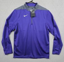Nike Men's Quarter Zip Purple Dri Fit Pullover Long Sleeve Medium DH3410-545