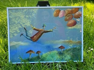 "IN the clutches of happiness" Original painting signed by artist - Picture 1 of 12