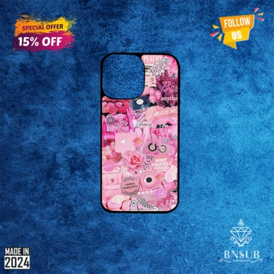 Pink Aesthetic iPhone Case #2024 #Art #iPhone 15 - Image 1 of 2