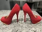 Qupid Red High Heel Shoes Pumps Women's Size 8.5