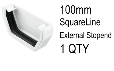 1x 4T811 Osma Regenwasser eckig - PVC-U Dachrinnenanschlag außen weiß