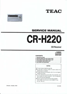 Teac Service Manual  für CR-H 220 Copy - Bild 1 von 1