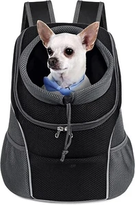 Pet Dog Carrier Backpack Puppy Dog Travel Carrier Front Pack Breathable Head-Out - Picture 1 of 9