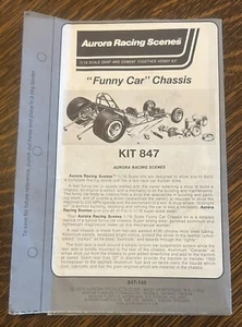 Aurora Racing Scenes 1:16 ""Funny Car"" Telaio Vintage 1973 Istruzioni-Incontaminato - Foto 1 di 5
