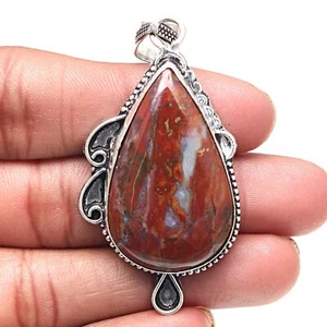 Pendant Bio Tourmaline Quartz Gemstone Valentine'Day Silver Jewelry 2.5" - Picture 1 of 7
