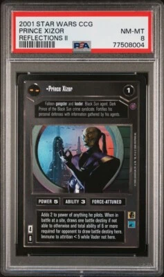 PSA 8 - Prince Xizor - Reflections II  - Star Wars CCG - 2001  NM/MT - Image 1 of 3