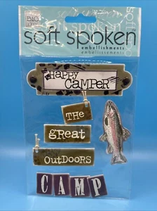Camping Happy Camper The Great Outdoors Scrapbooking Stickers By Soft Spoken  - Picture 1 of 2
