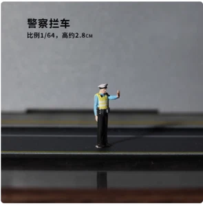 1/64 Traffic Police Stop Car Miniature Model Scene Props Car Vehicle Toys - Picture 1 of 3