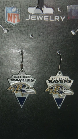 Baltimore Ravens Dangle Earrings (Classic) NFL Football Jewelry Cover