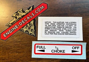 Juego de 2 calcomanías de motor Tecumseh USFS para pararrayos y estrangulador - Imagen 1 de 1