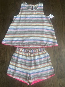 TUCKER + TATE Nordstrom Red, White, Blue ,gray Pink Set Top, Shorts -girl 8 - Picture 1 of 7