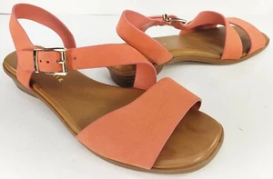 Alex Marie Size 6.5 M Coral Leather Sandals Open Toe Slingback Shoes - Picture 1 of 12