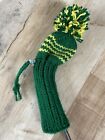 Knitted Golf Club Head Cover with Drawstring and Toggle Wedge  Iron Hybrid Green