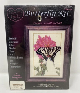 Cross My Heart BUTTERFLY KIT Counted Cross Stitch Kit CSK-220 Zebra Swallowtail - Picture 1 of 5