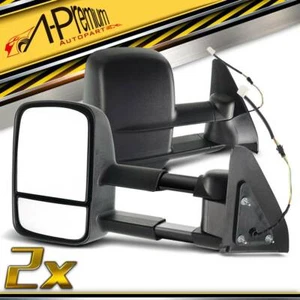 A-Premium 2x Extendable Towing Mirrors for Toyota Landcruiser Prado 120 Black - Picture 1 of 10
