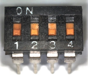 pack of 10 Omron A6T-4101 4 way DIP switch - Picture 1 of 4